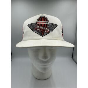 Vintage Ford Motorcraft Air Force 3 Stripe Snapback Hat Identity Tag USA Made